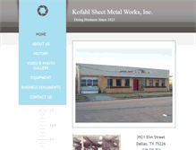 Tablet Screenshot of kofahlsheetmetal.com